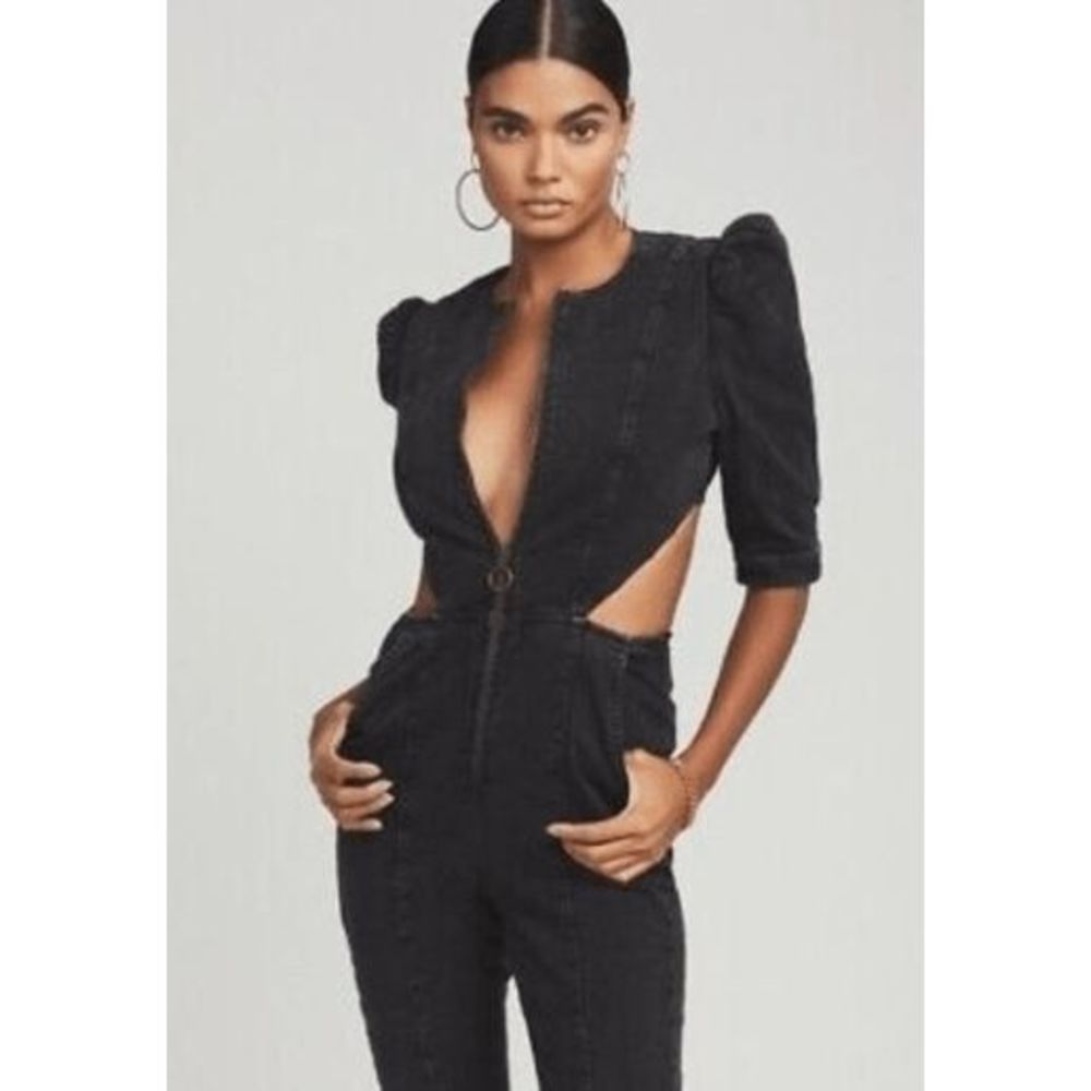 Retrofete Kiara Black Denim Jumpsuit